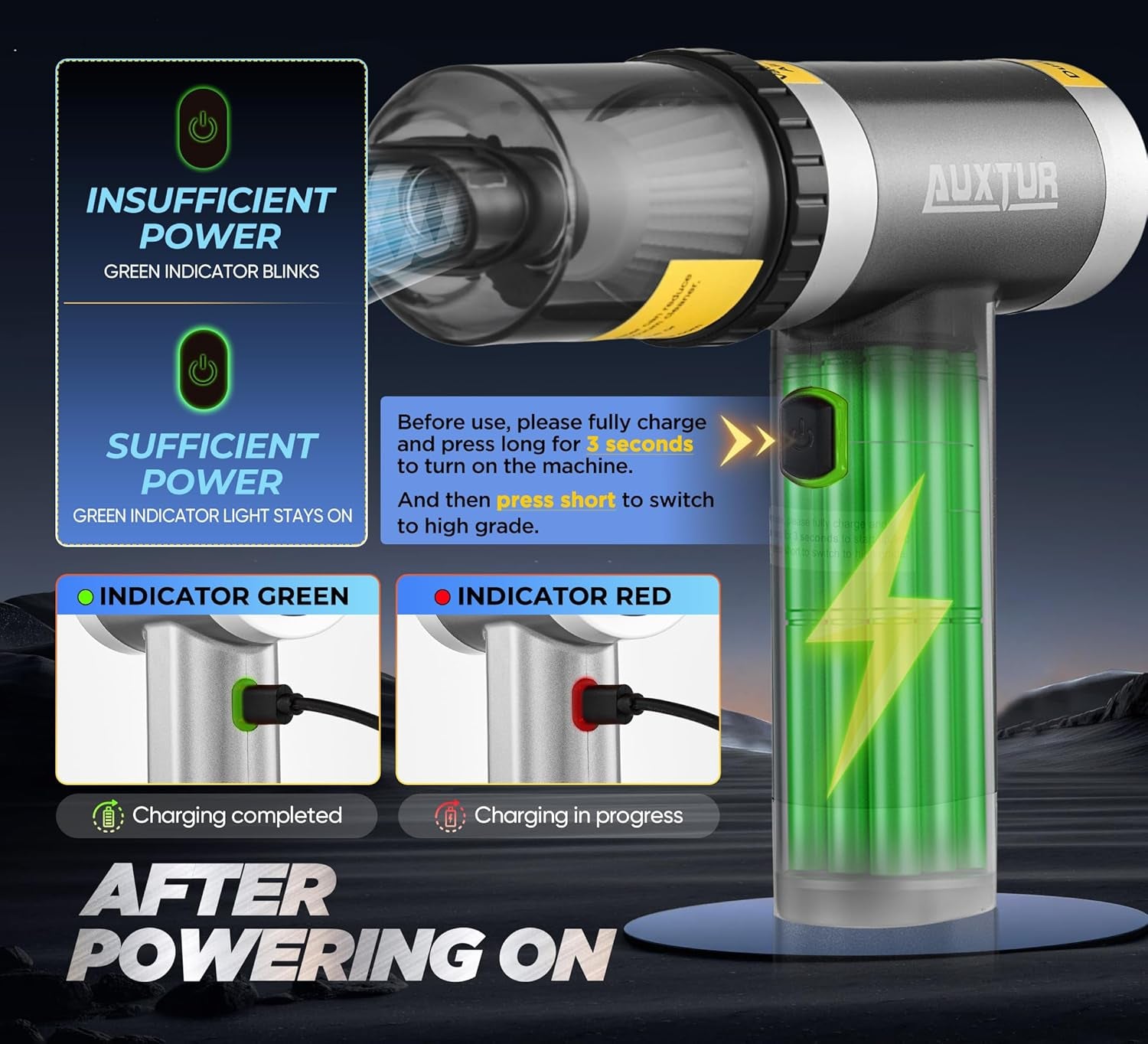 3 in 1, 12000PA Wireless Handheld Vacuum Cleaner for Computer and Car Cleaning