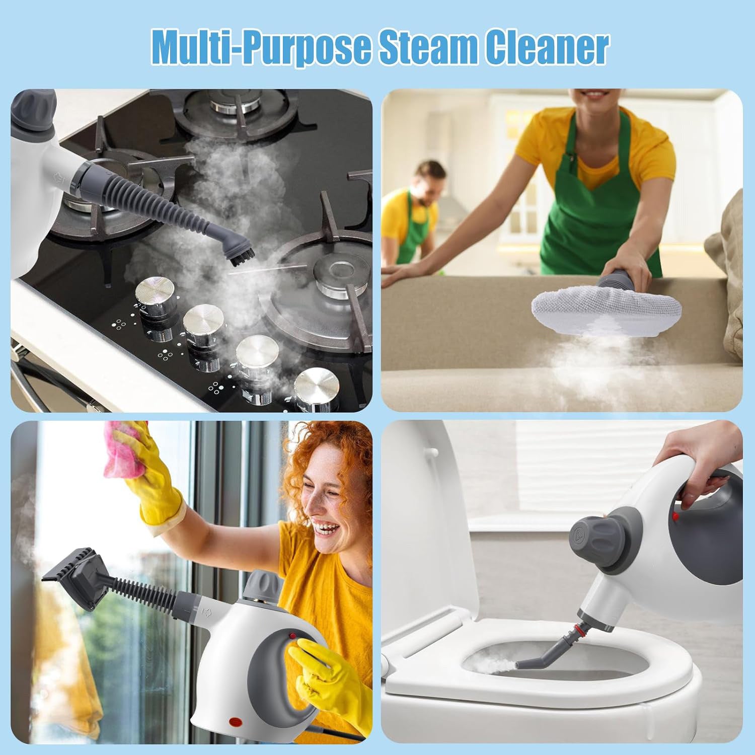 Handheld Steam Cleaner 500ml with 12 Accessories – Multi-Surface