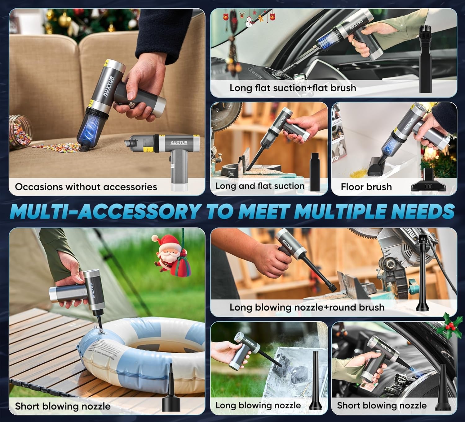 3 in 1, 12000PA Wireless Handheld Vacuum Cleaner for Computer and Car Cleaning