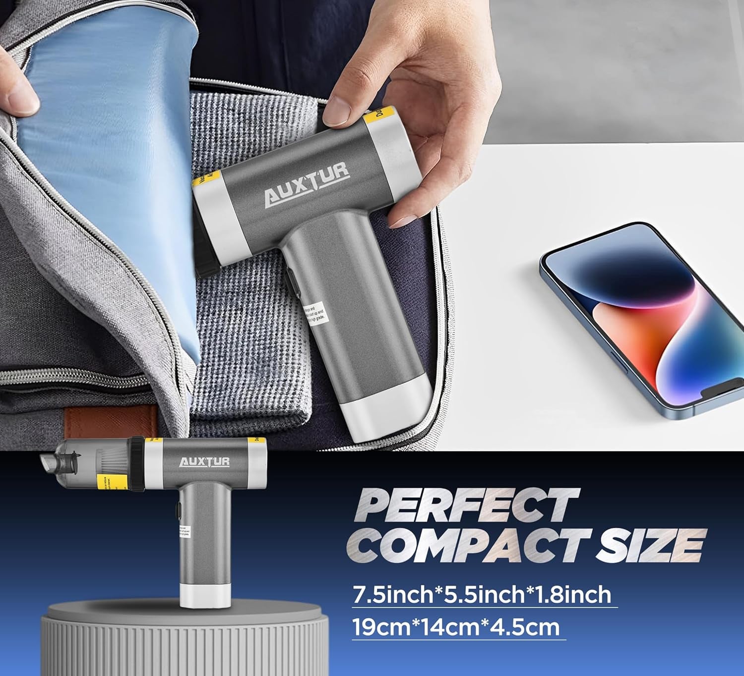 3 in 1, 12000PA Wireless Handheld Vacuum Cleaner for Computer and Car Cleaning